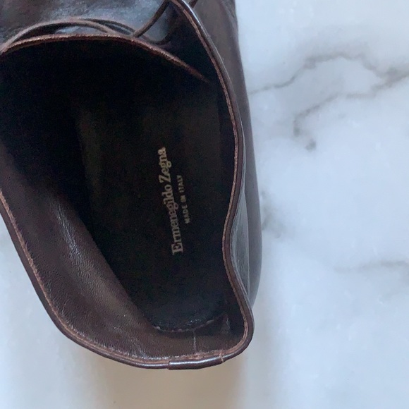 Ermenegildo Zegna Brown Leather Ankle Lace-Up Boot - Picture 8 of 14